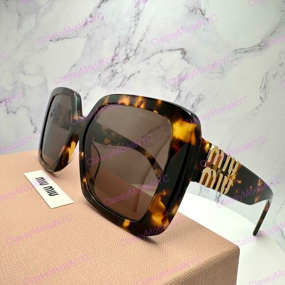 New MIU MIU Sunglasses Brown Square Gold Full Rim 56mm MIU MIU main image 6